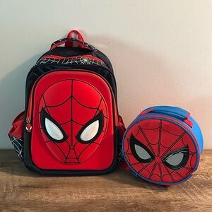 Spiderman boys backpack and lunch box bundle